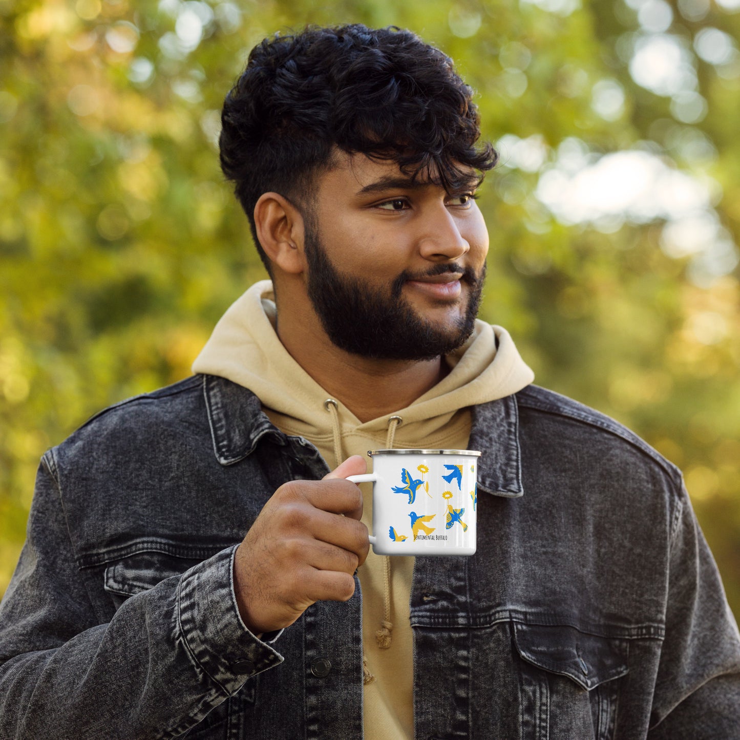 Enamel Mug - Ukraine Birds (all proceeds donated)