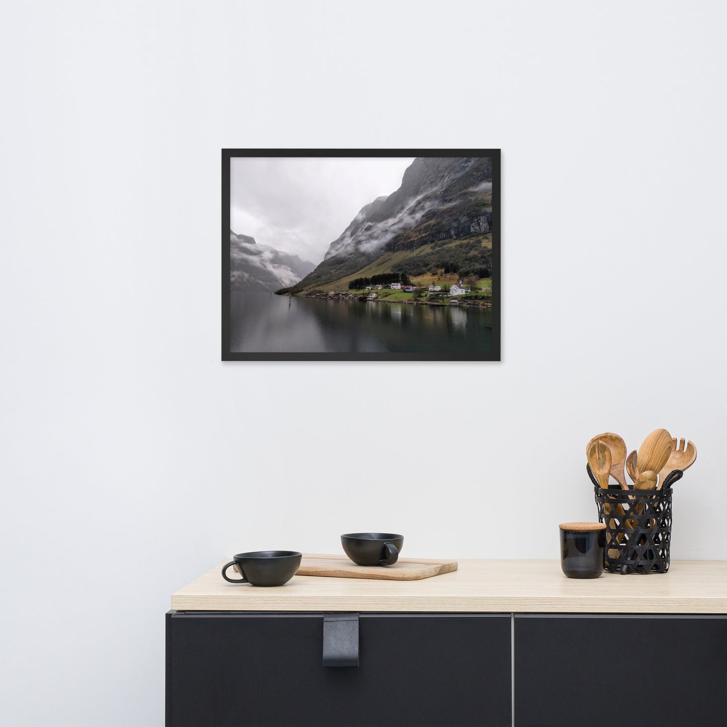 Framed photo paper poster - Norwegian fjord