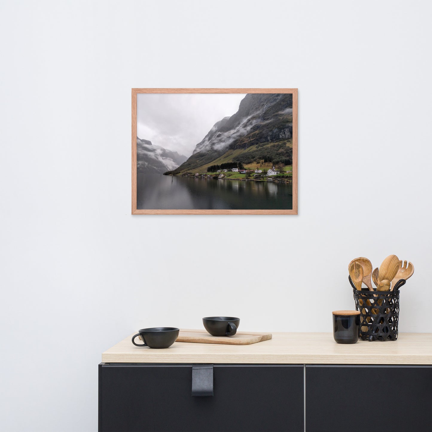 Framed photo paper poster - Norwegian fjord