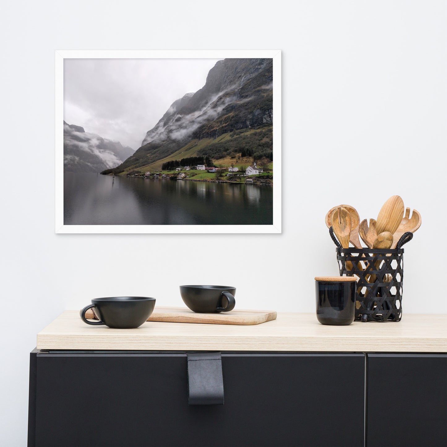 Framed photo paper poster - Norwegian fjord